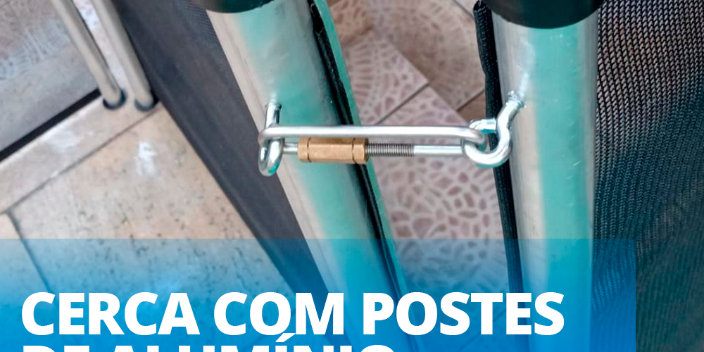 cerca com postes em alumínio