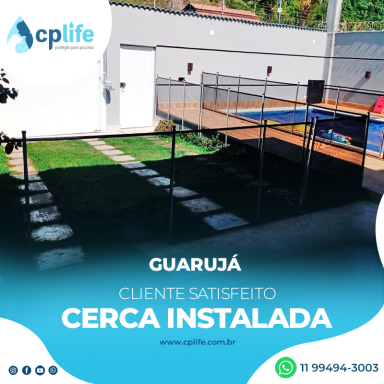 cerca de piscina no guarujá