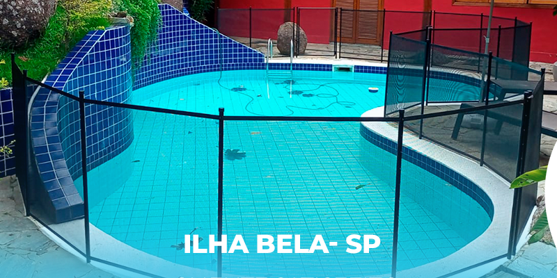cerca para piscina em ilha bela