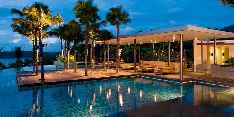 inspiração de decoração na piscina