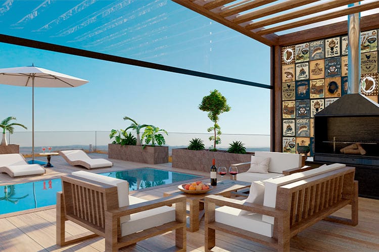 Móveis decoração piscina