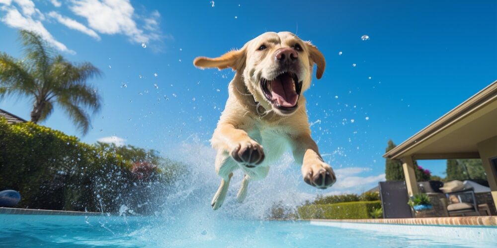 festa para pets na piscina