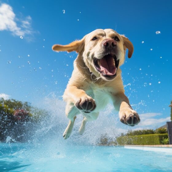 festa para pets na piscina