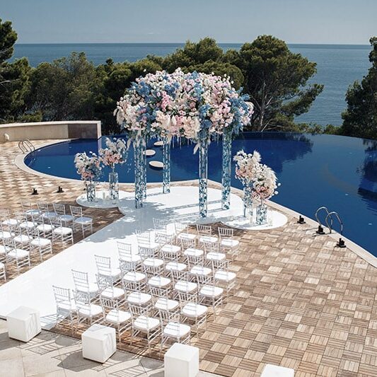 festa de casamento na piscina