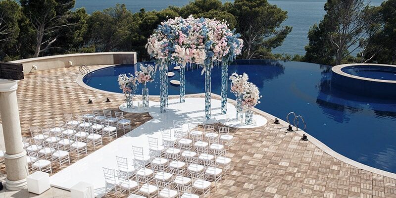 festa de casamento na piscina