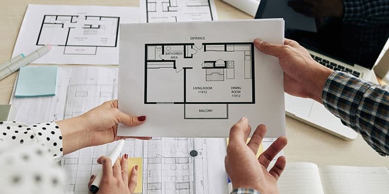 planta de casas com piscina