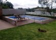 Cerca de proteção de piscina para cachorros